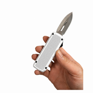 Arctic White Hex Pattern Folding Utility Knife