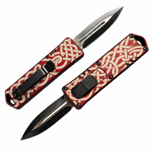 Ruby Cream Ribbon Braids OTF Automatic Knife