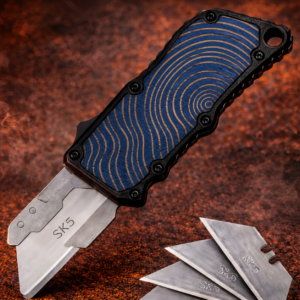 Ocean Blue Sand Concentric Ripples OTF Utility Knife