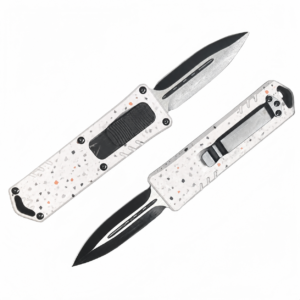 Pearl Black Terrazzo Chips OTF Automatic Knife