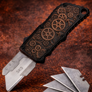 Matte Black Copper Gearwork OTF Utility Knife