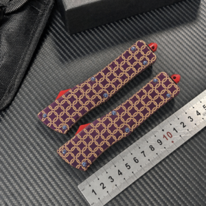 Plum Gold Chainmail heavyweight zinc alloy OTF automatic knife pair