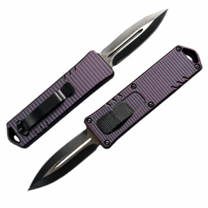 Plum Mint Parallel Zipper Tracks OTF Automatic Knife