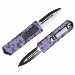 Lavender Charcoal Pixel Clouds OTF Automatic Knife
