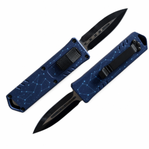 Midnight Navy Ice Blue Constellations OTF Automatic Knife