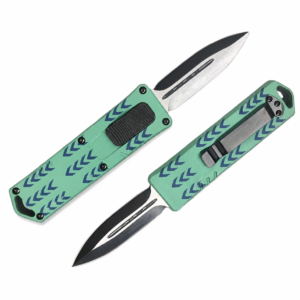 Mint Navy Arrowhead Rows OTF Automatic Knife