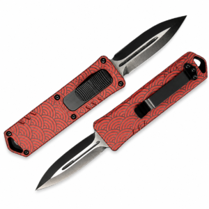 Coral Charcoal Scallop Waves OTF Automatic Knife
