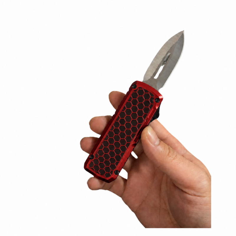 Crimson Red Honeycomb Folding Utility Knife