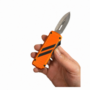 Titan Safety Orange Racing OTF Automatic Knife - Double Edge wholesale | TOP KNIVES LLC