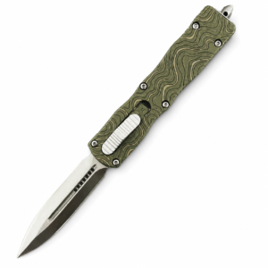 Ranger Olive Topographic Small Tactical OTF Knife full-handle product view
