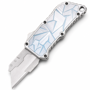 Arctic Silver Ice Fracture OTF Box Cutter full-handle product view