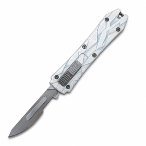 Arctic Silver Ice Fracture Mini Removable-Blade OTF Scalpel full-handle product view