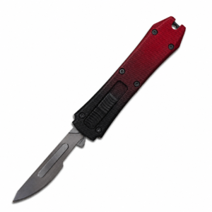 Crimson Black Gradient Matrix Mini Removable-Blade OTF Scalpel full-handle product view