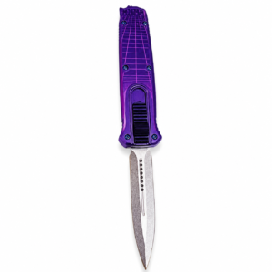 Violet Neon Grid 5.5-Inch Automatic OTF Knife