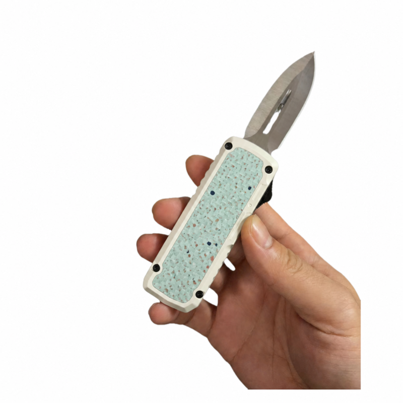 Mint Terrazzo double-edge OTF automatic knife