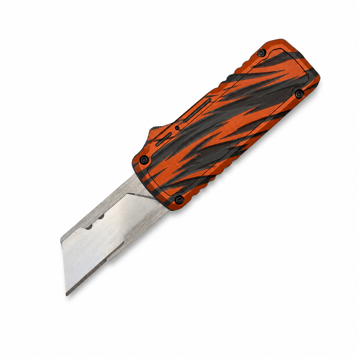 Orange Graphite Tiger Retractable OTF Utility Knife Orange Graphite Tiger Retractable OTF Utility Knife full-handle product view