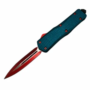 Midnight Teal Micro-Hex Double-Edge OTF Knife