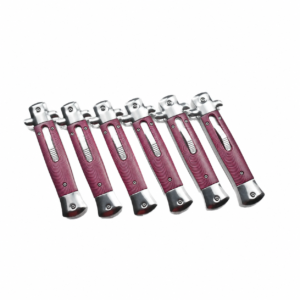 Raspberry Smoke Silver Fresnel Steps Slim OTF Automatic Knife