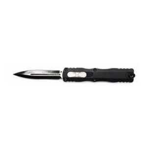 Black aluminum handle OTF knife with 440 steel blade