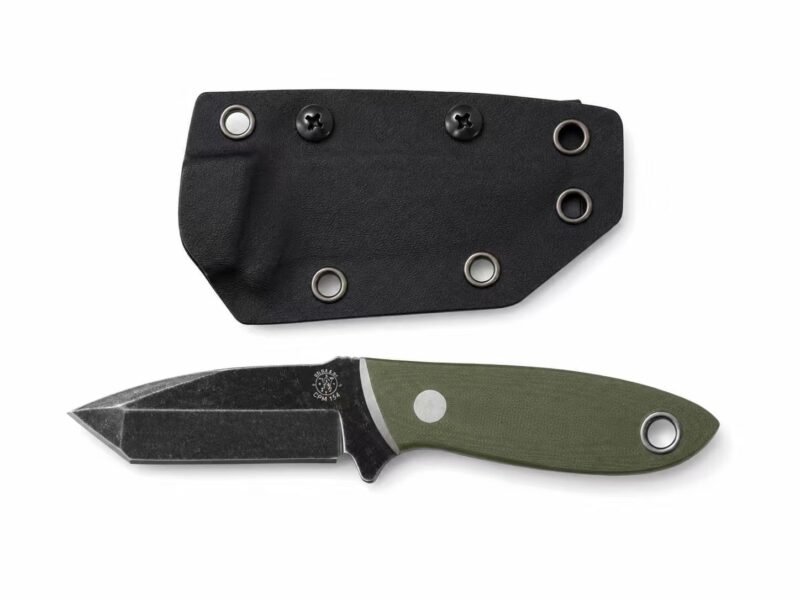 BOKER Plus green-handle tanto fixed blade with black molded sheath