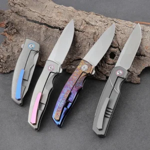 2026 Hallogh Quality ODM & OEM CNC Folding Hunting Outdoor Pocket Knife With M390 Stainless Steel and Titanium Alloy Handle - product view 2