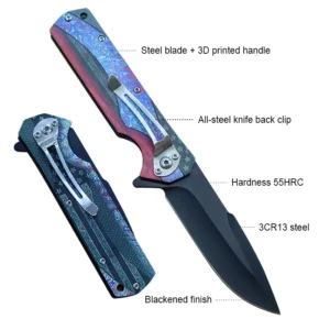2026 New Desgin Hunting Folding Knife Good Quality Survival Knife 3cr13 Stainless Steel Клинок and 3D Printing Handle - product view 2