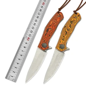 New Desgin Survival Knife CNC Damascus Hunting Folding High Quality VG10 76-layer Damascus Steel Camping Pocket Knife - product view 2