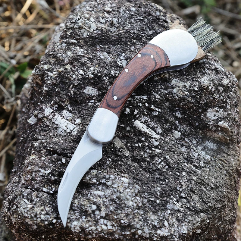 Hot-selling Mushroom Knife Hunting Folding Knife Good Quality 3cr13 Stainless Steel and Wood Handle for Camping - product view 2