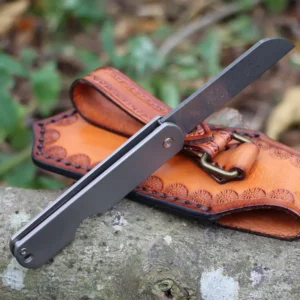 New Desgin CNC Damascus Hunting Folding Knife High Quality Titanium Alloy CT4 Smooth Surface Handle for Camping - product view 4