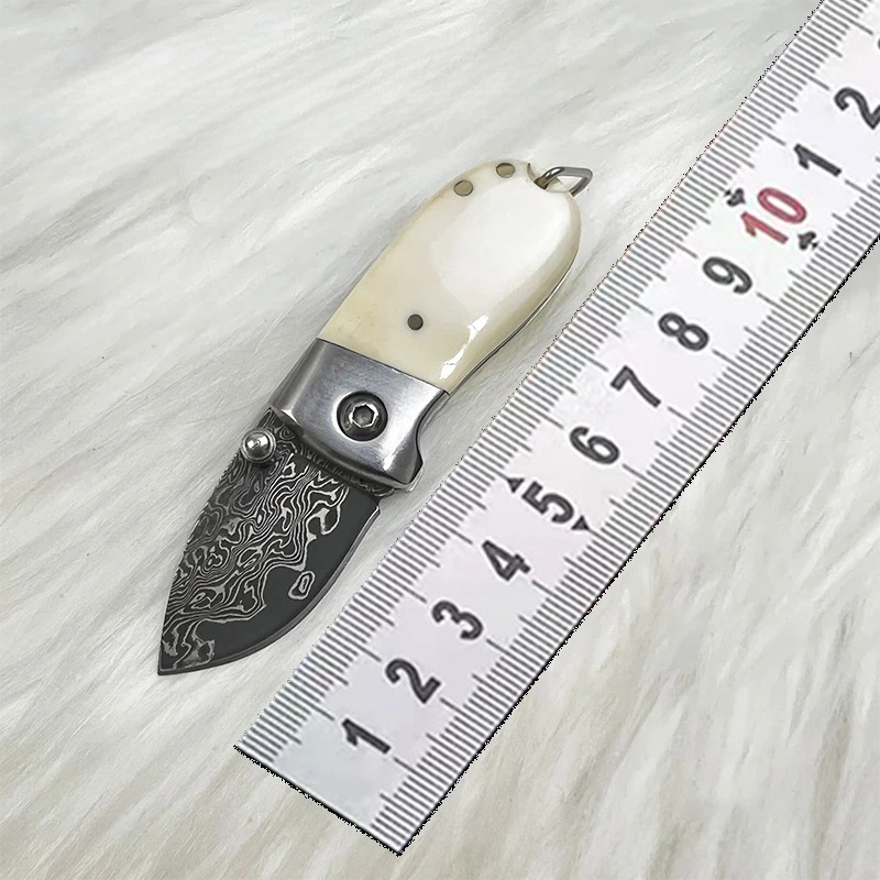 New Desgin Mini Damascus Folding Knife Hunting Folding Knife High Quality Beef Bone for Camping - product view 2