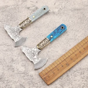 2026 New Outdoor Hand Tools High Quality Mini Axe VG10-Damascus Steel with Copper Head Beef Bone Handle product view 2