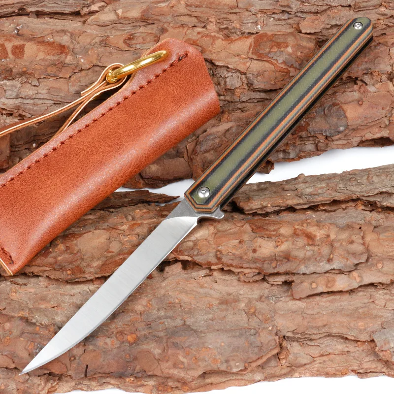 New Design CNC D2 Steel Outdoor Mini Folding Knife Survival Knife Titanium Alloy Carbon Fiber Handle for Camping - product view 3