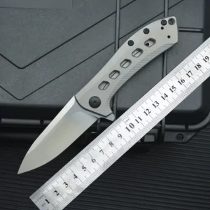 2026 New Design CNC D2 Steel Outdoor Folding Knife Survival Pocket Hunting Knife Titanium Alloy Handle for Camping - product view 2