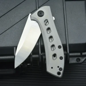 2026 New Design CNC D2 Steel Outdoor Folding Knife Survival Pocket Hunting Knife Titanium Alloy Handle for Camping - product view 3