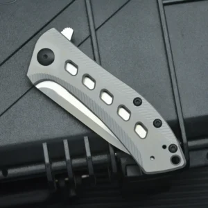 2026 New Design CNC D2 Steel Outdoor Folding Knife Survival Pocket Hunting Knife Titanium Alloy Handle for Camping - product view 4