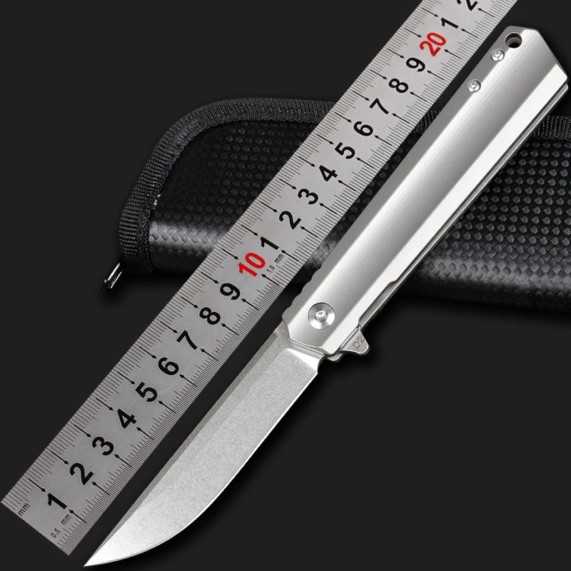 New Design CNC D2 Steel Outdoor Mini Folding Knife Survival Knife Titanium Alloy Handle for Camping Easy to Carry - product view 2