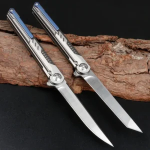 2026 New Design CNC M390 Steel Outdoor Folding hunting Survival Knife Titanium Alloy CT-4 Handle for Camping Easy to Carry - product view 3