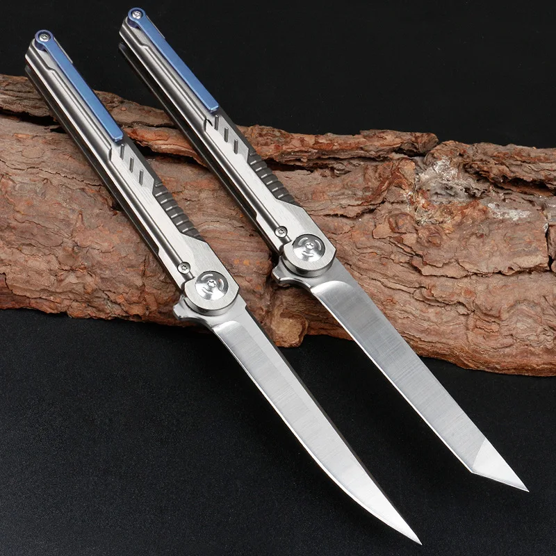 2026 New Design CNC M390 Steel Outdoor Folding hunting Survival Knife Titanium Alloy CT-4 Handle for Camping Easy to Carry - product view 3