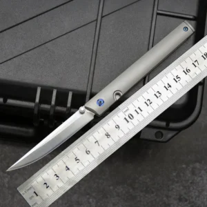 2026 New Design CNC M390 Steel Outdoor EDC Folding Pocket Hunting Survival Knife Titanium Alloy Handle for Camping