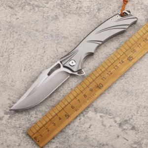 2026 New Design CNC M390 Steel Outdoor EDC Folding Knife Pocket Survival Knife CT4 Titanium Alloy Handle for Camping Carry