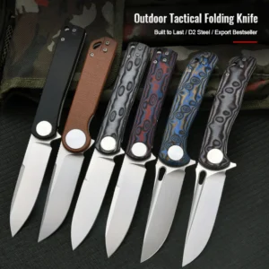 Factory G10 Handle Outdoor Camping Knife D2 Lama Custom Logo Folding Pocket Knife Easy to Carry product view 2