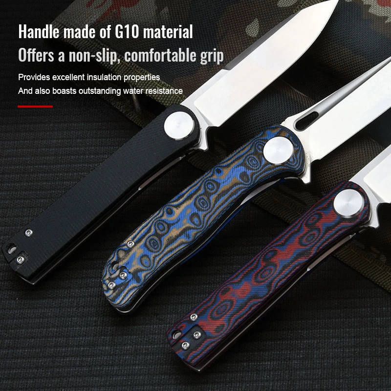 Factory G10 Handle Outdoor Camping Knife D2 Blade Custom Logo Folding Pocket Knife Easy to Carry product view 3