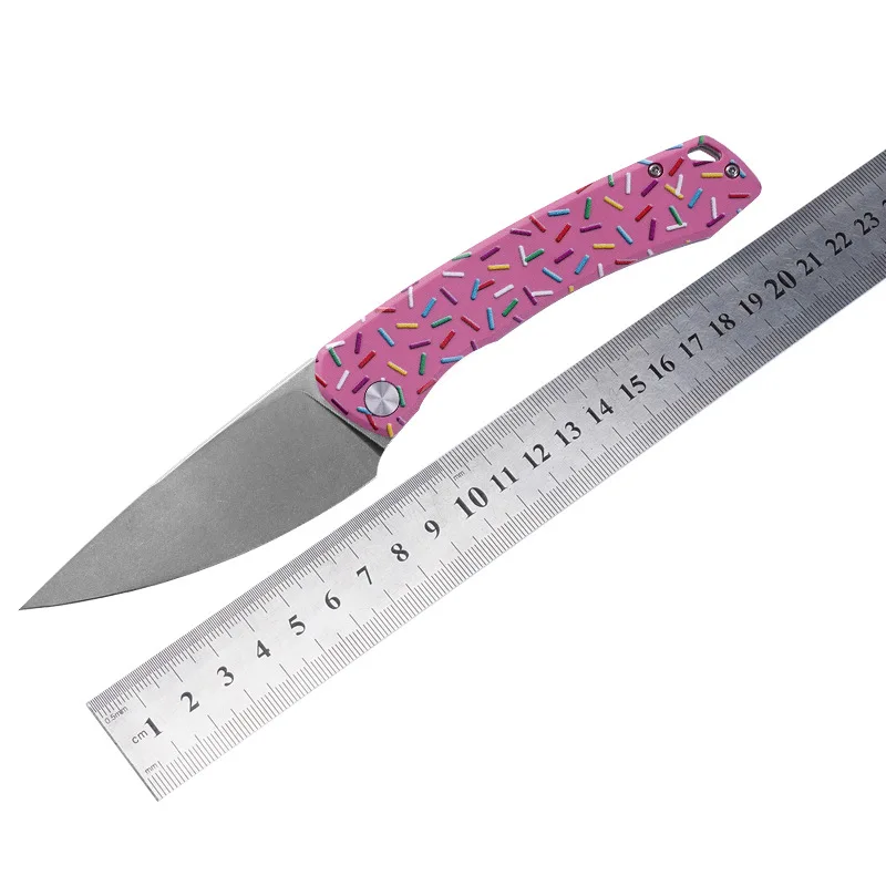 Wholesale OEM G10 Handle Donut Folding Knife in Stock Sharp Outdoor Multi-functional Portable Camping Pocket Knife for Hunting - product view 2
