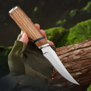 Custom3D Printed Patterns Fix Blade zebra Wood Handle Knife with 4cr13 Steel and Nylon Sheath Package product view 4