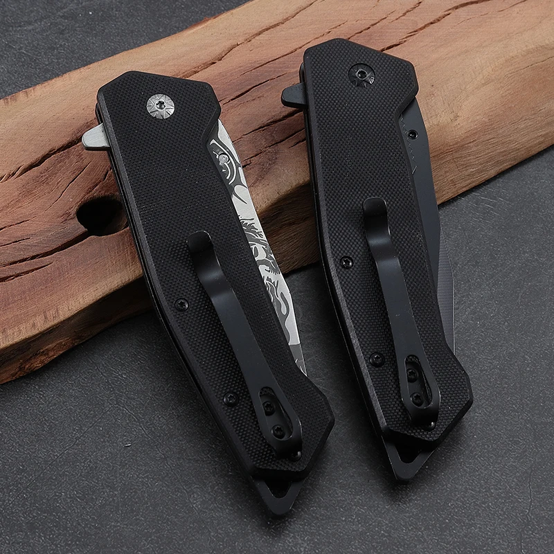 Custom Wholesale 3CR13 Stainless Steel Blade G10 Handle Outdoor Camping Folding Pocket Knife Custom 3D Printing Blade Knife product view 2