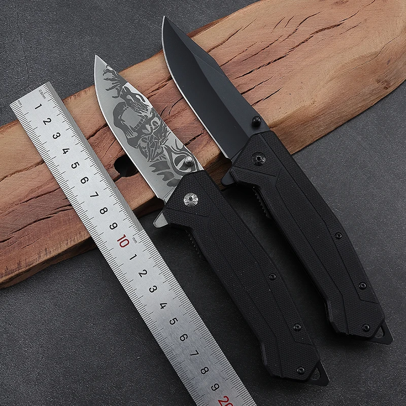 Custom Wholesale 3CR13 Stainless Steel Blade G10 Handle Outdoor Camping Folding Pocket Knife Custom 3D Printing Blade Knife product view 3
