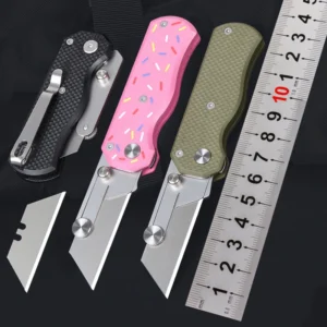 New Design Pocket Knife Doughnut Utility Knife with 10pcs SK5 Steel Blade in Gift Box Utility Cutter