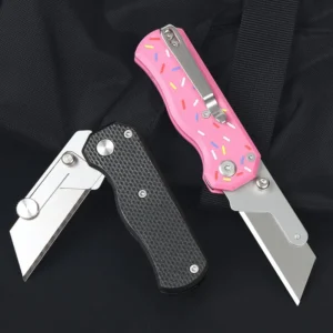 New Design Pocket Knife Doughnut Utility Knife with 10pcs SK5 Steel Blade in Gift Box Utility Cutter - product view 3