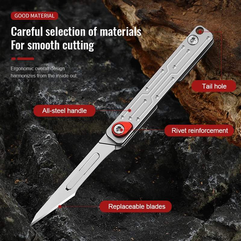 New Design Custom EDC Folding Outdoor Pocket Utility Knife With All Steel Handle Camping Knife product view 4