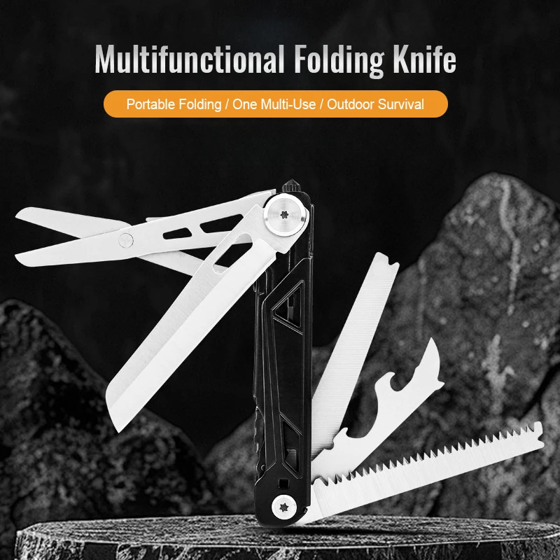 Multitool with Big Knife 8 in 1 EDC Pocket Tools Stainless Steel for Camping Hiking Multi-knife - product view 2